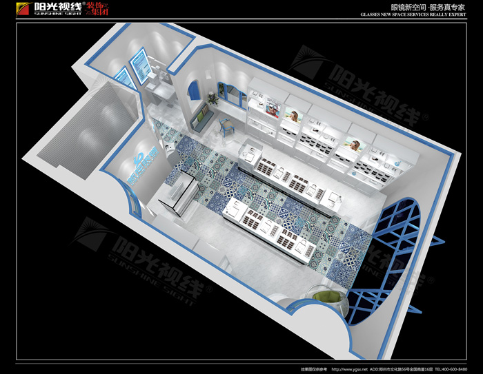 快时尚眼镜店装修效果图，专业眼镜店装修公司,眼镜店装修设计