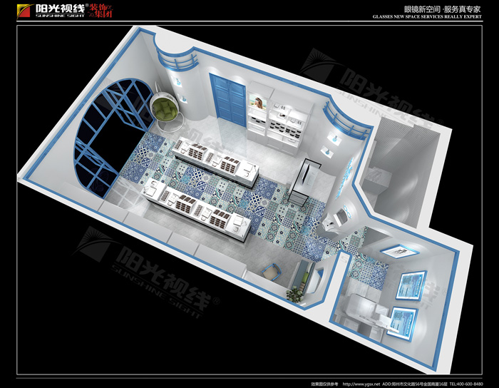 快时尚眼镜店装修效果图，专业眼镜店装修公司,眼镜店装修设计
